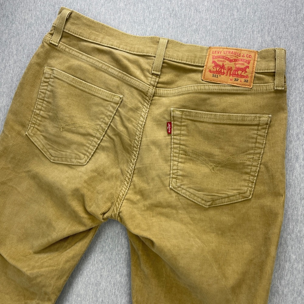 Levi's Pants Mens 32x32 511 Slim Fit Tan Corduroy Stretch Jeans EUC